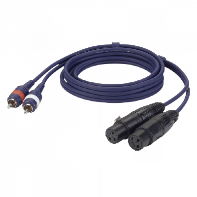 DAP FL25 - 2 RCA male L/R to 2 XLR/F 3P 1,5mtr