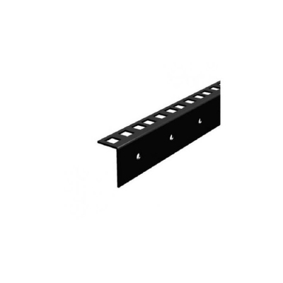 Rackprofiel staal, 2mm, voor 0.5HE, enkel, zwart (2mt)