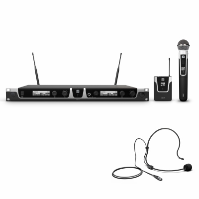LD Systems U505 Series - Dubbele ontvanger + Handheld & Bodypack met Headset