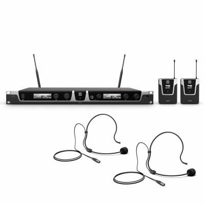 LD Systems U518 Series - Dubbele ontvanger + 2x Bodypack & Headset