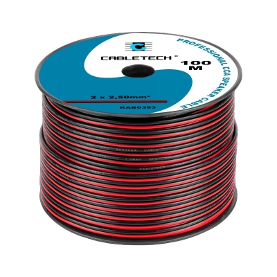 Speakerkabel CCA Rood/Zwart (Rol 100m)