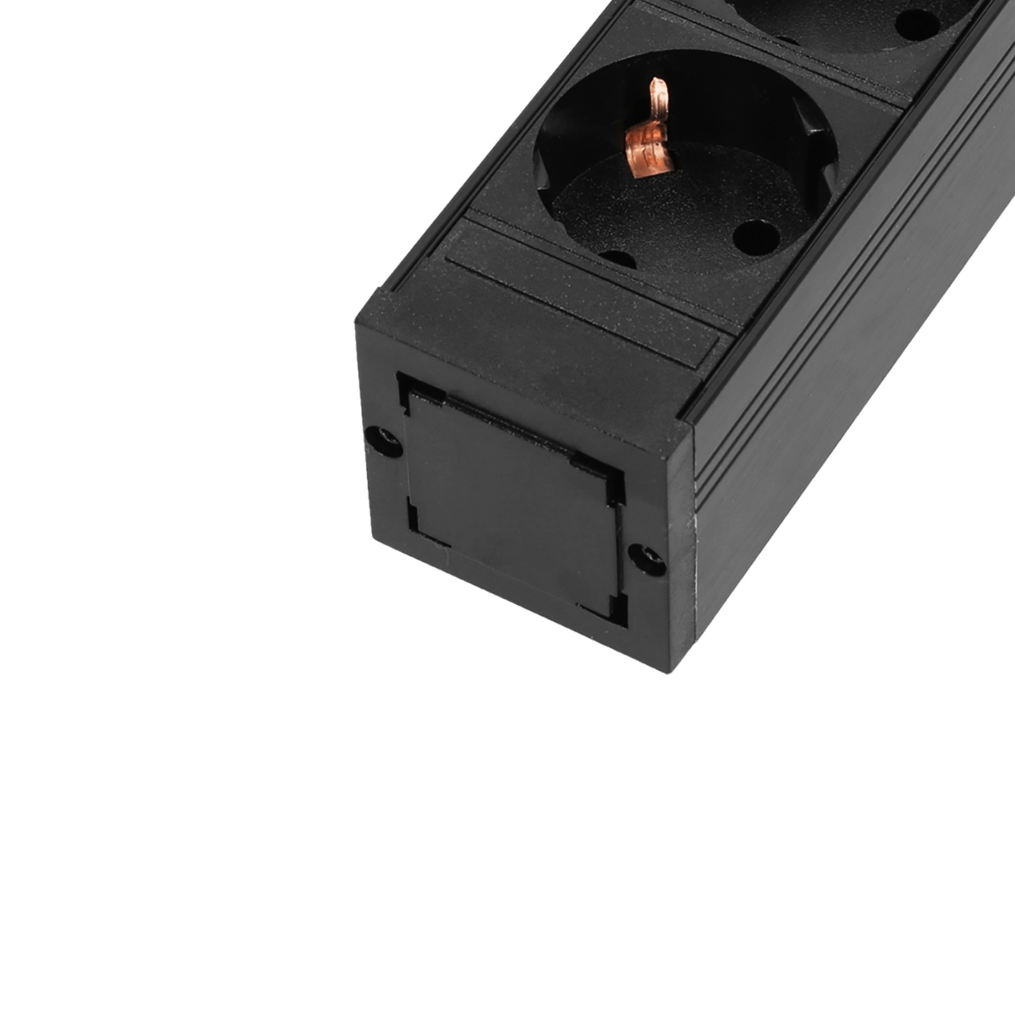 19" Stekkerblok 1U 8-voudig met schakelaar