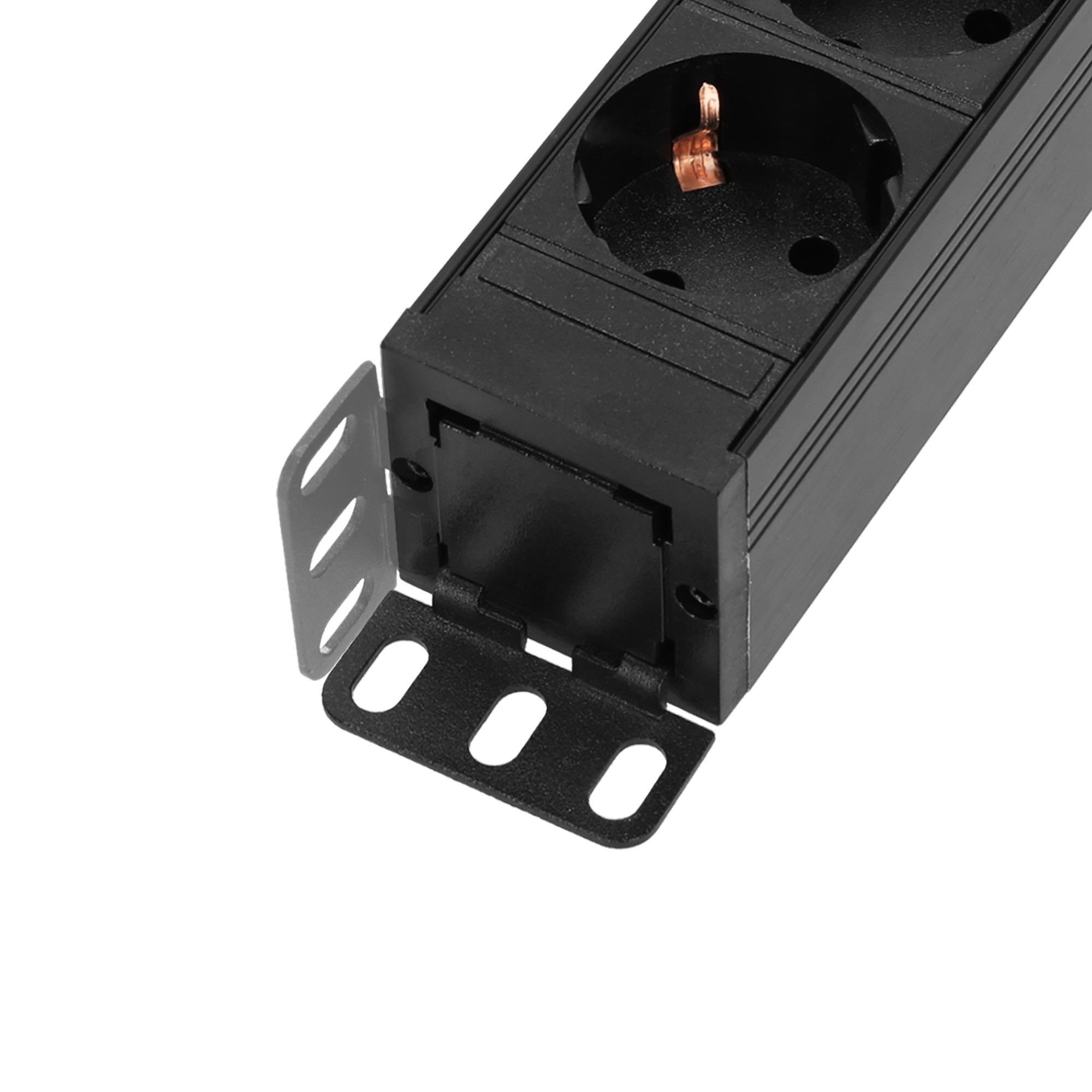 19" Stekkerblok 1U 8-voudig met schakelaar