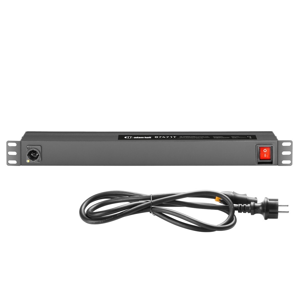 19" Stekkerblok 1U 8-voudig met schakelaar