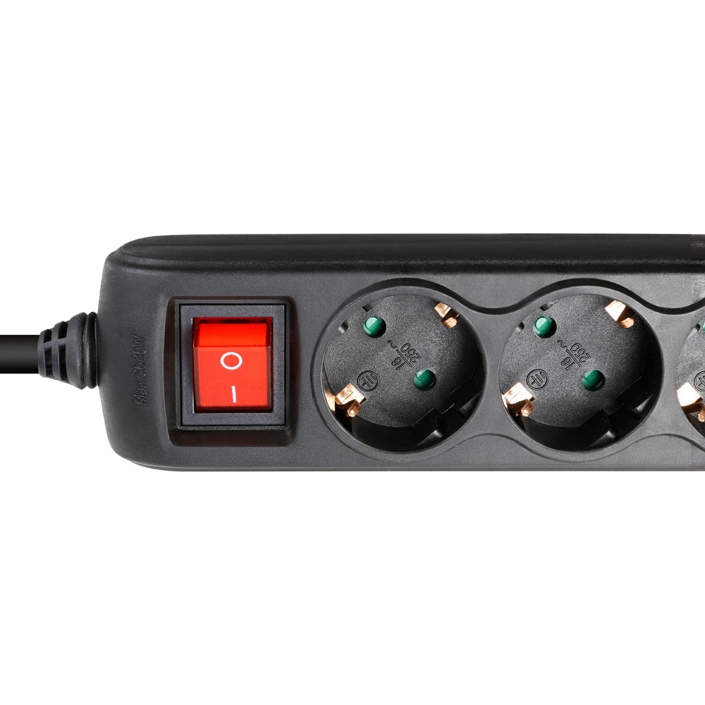 3-voudig Stekkerblok met schakelaar en 2x USB 1.4m