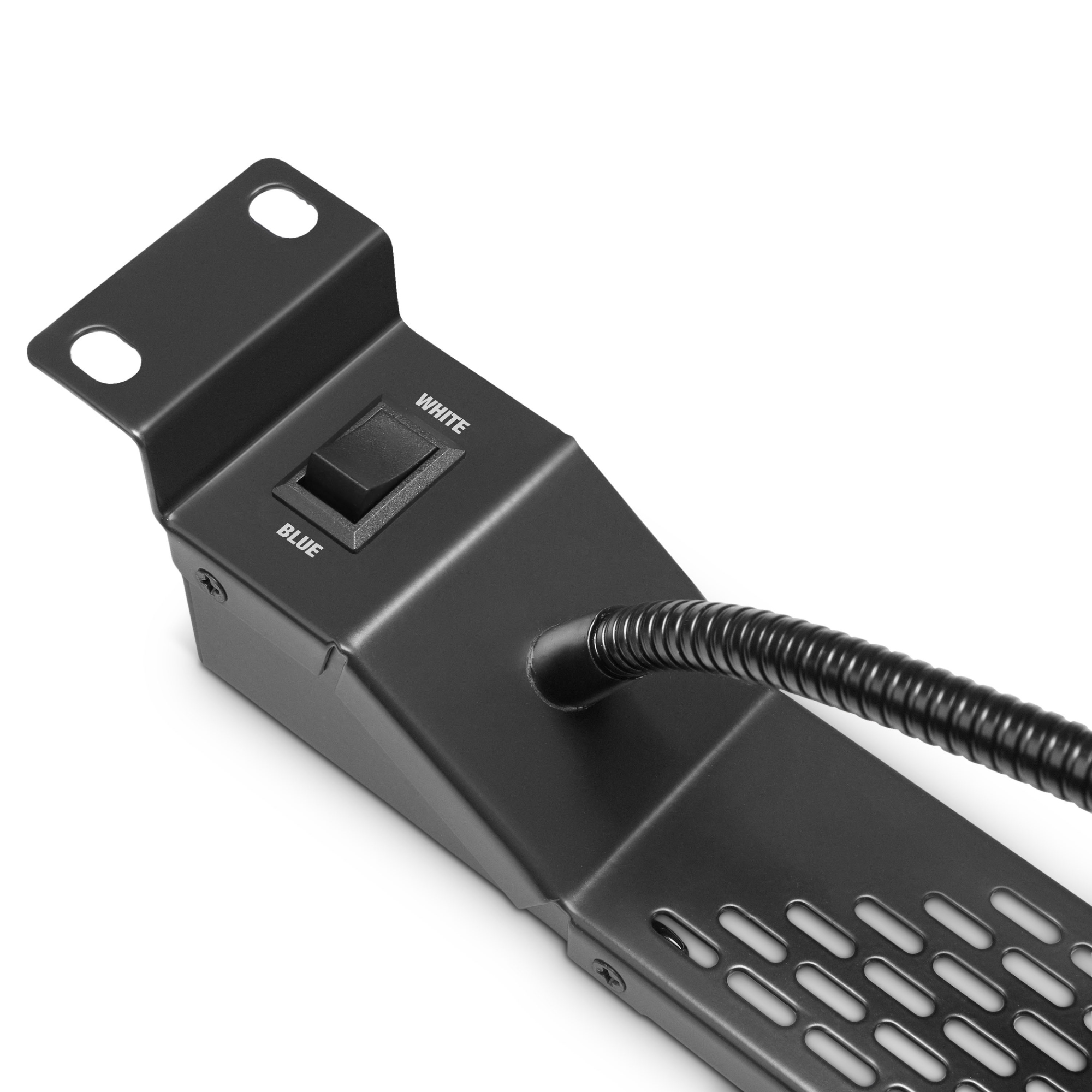 Adam Hall 19" Panel met dubbele zwanenhals LED verlichting Wit & Blauw