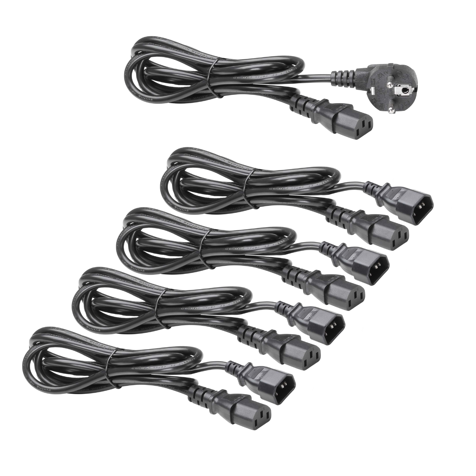 Adam Hall 19" Stroomvoorziening met 8x Euro IEC kabel incl. schakelaar