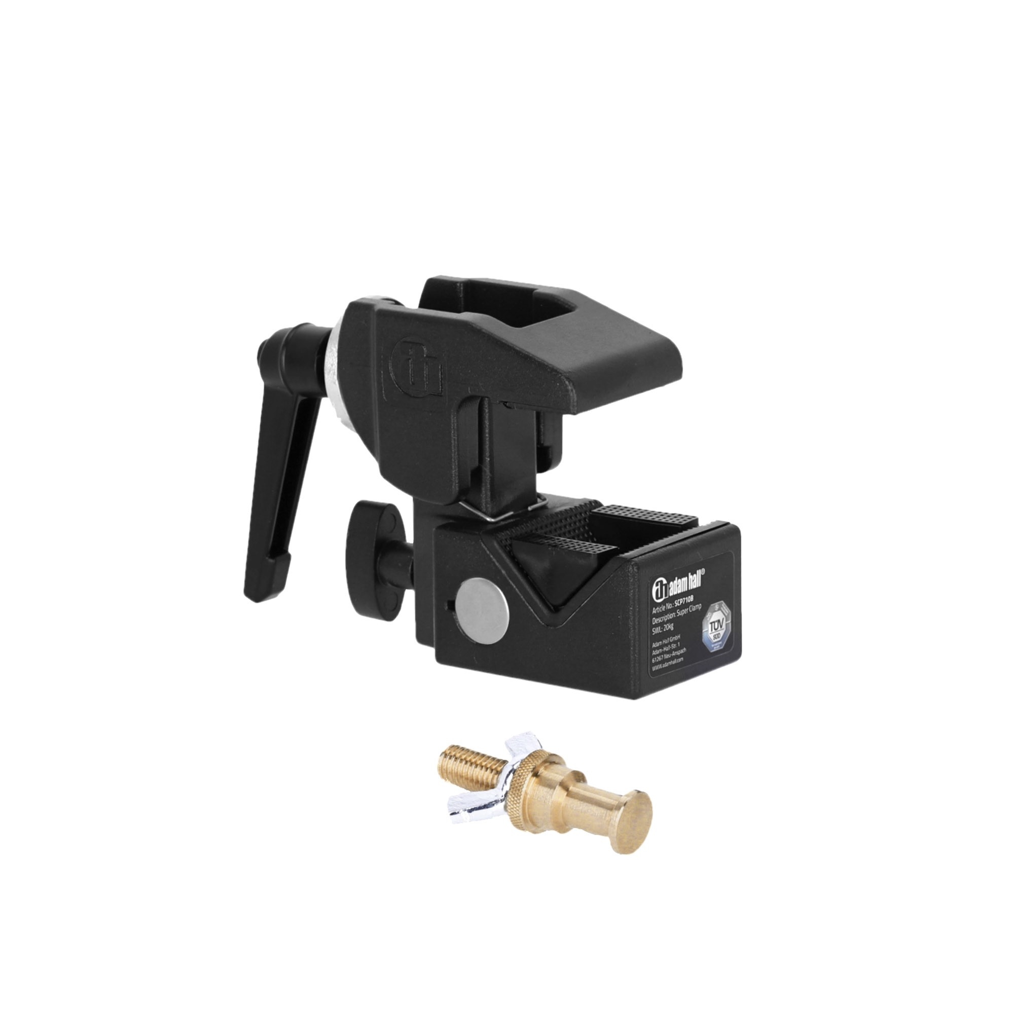 Adam Hall Universele klem met Toggle Black met Bout SS018