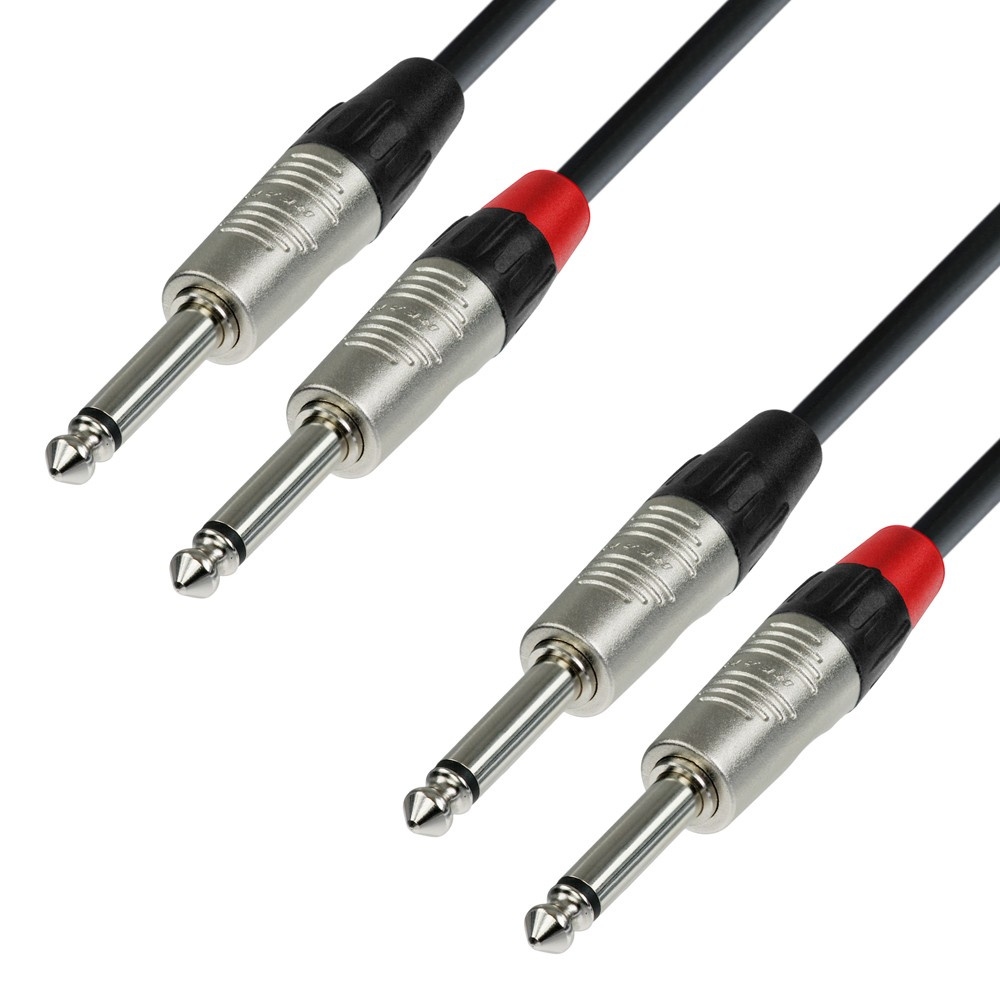 Audio Kabel Rean 2x Jack TS naar 2x Jack TS 1.5m
