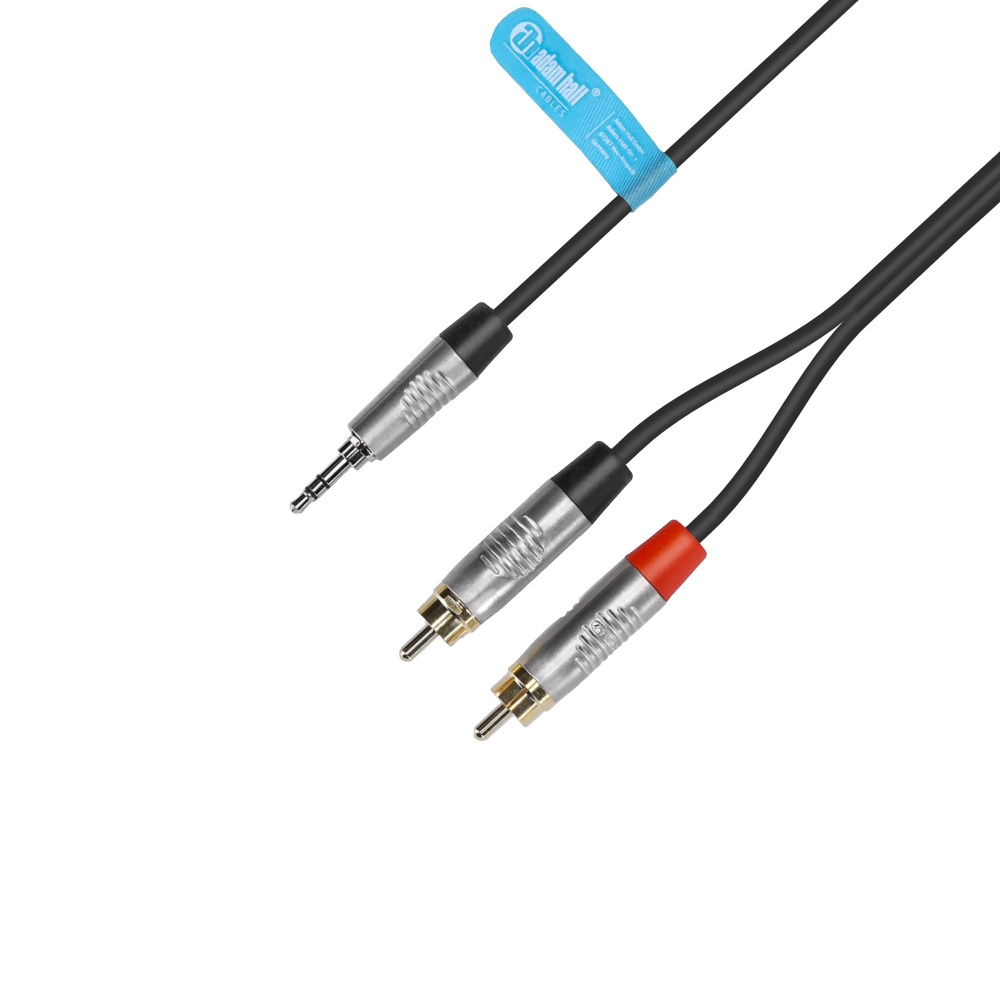 Audio Y-kabel Rean 2x RCA naar Mini-jack TRS 3m