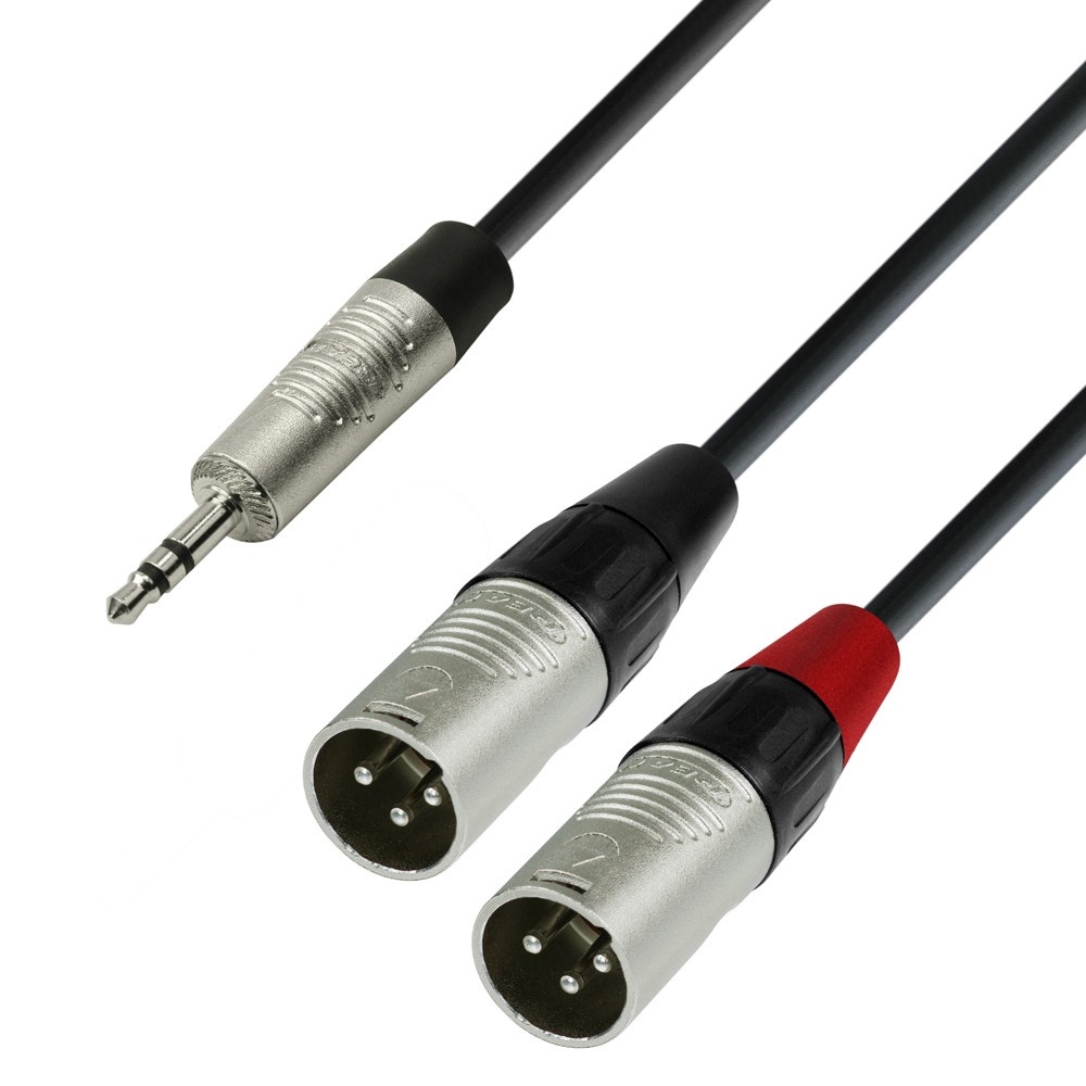 Audio Y-kabel Rean 2x XLR Male naar Mini-jack TRS 1.8m