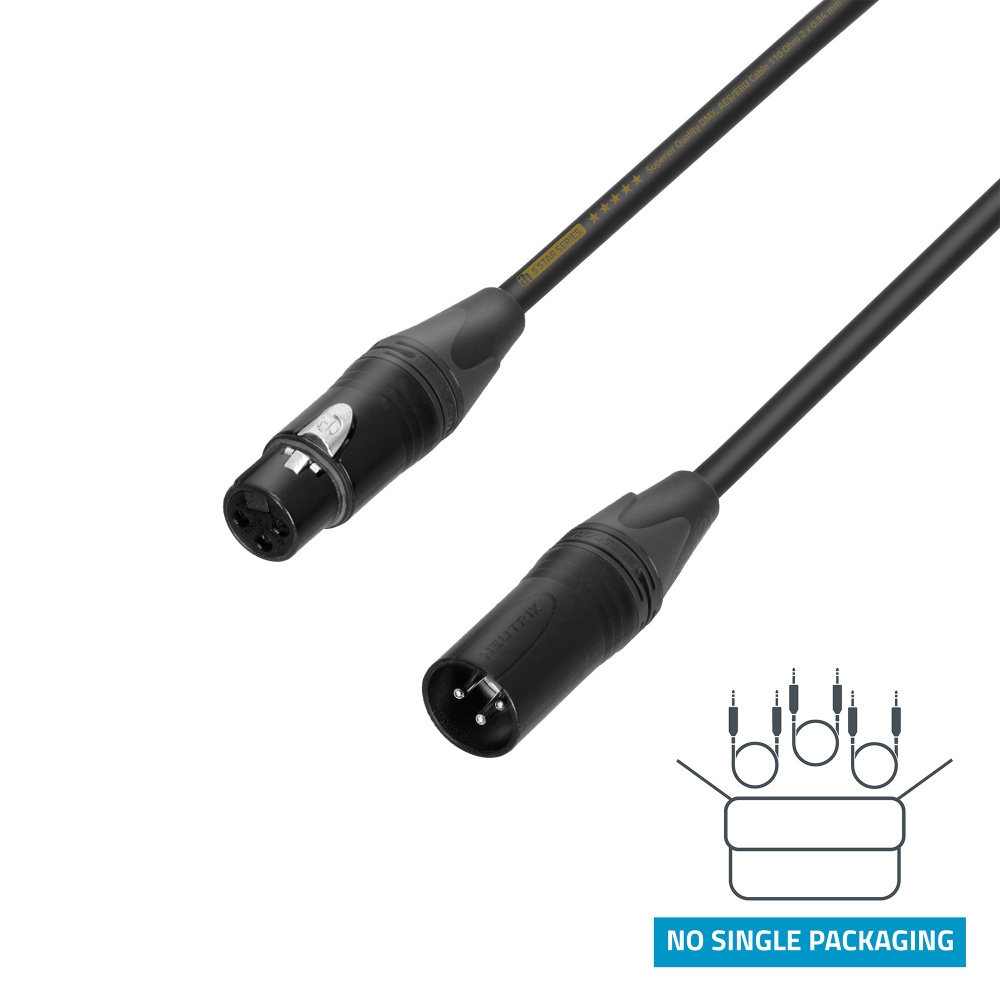 DMX kabel Neutrik XLR 3p 10m (Bulk versie)
