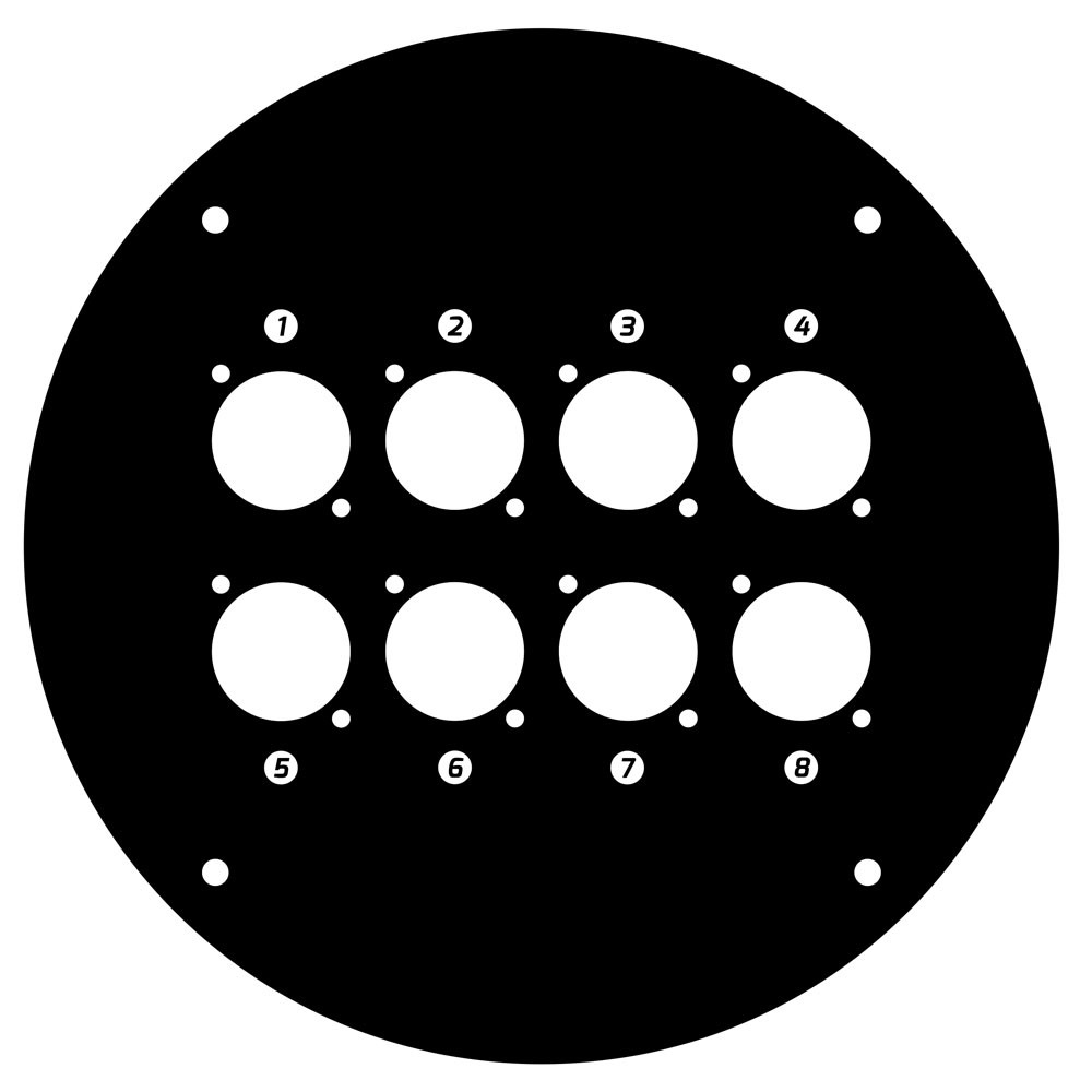 Front plaat voor haspel met 8x D-size gat