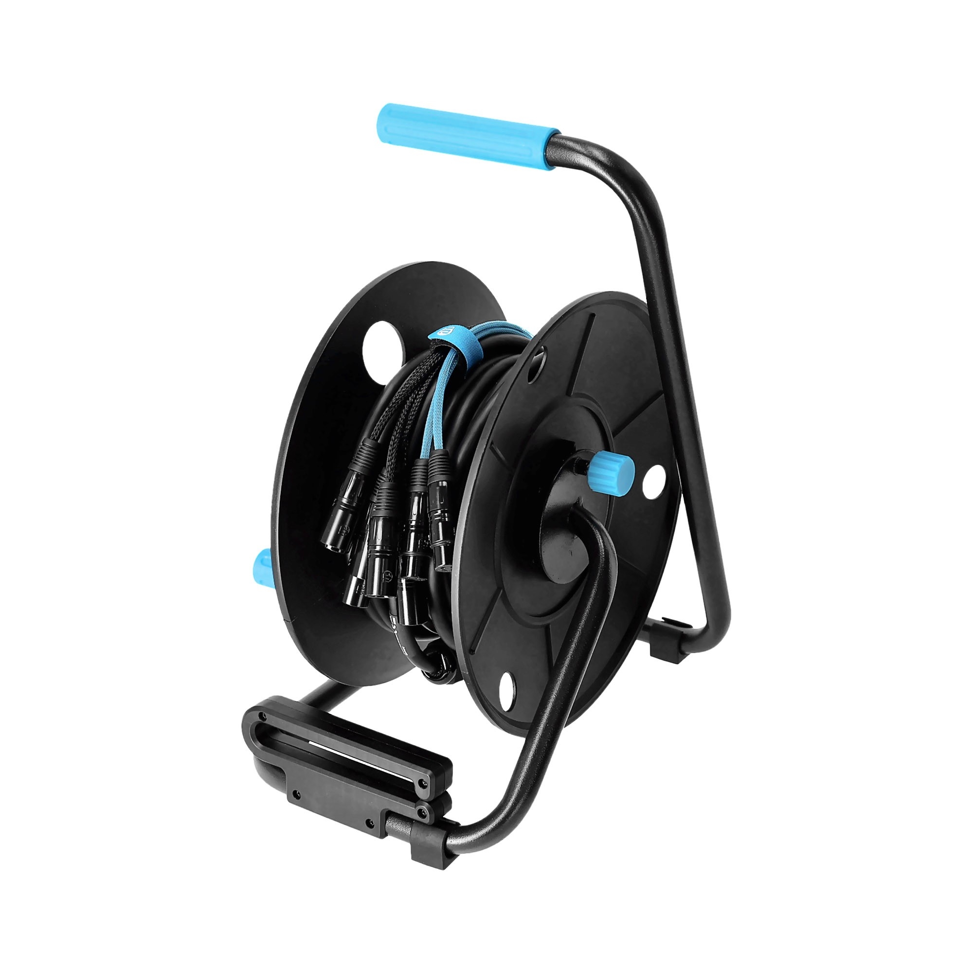 Haspel met 8-kanaals multicore XLR 3p (6 send & 2 return) kabel 15m