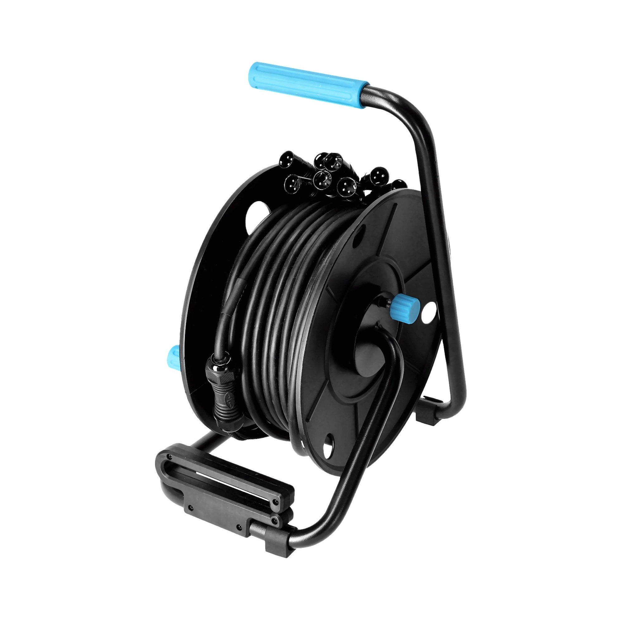 Haspel met 8-kanaals multicore XLR 3p kabel 15m