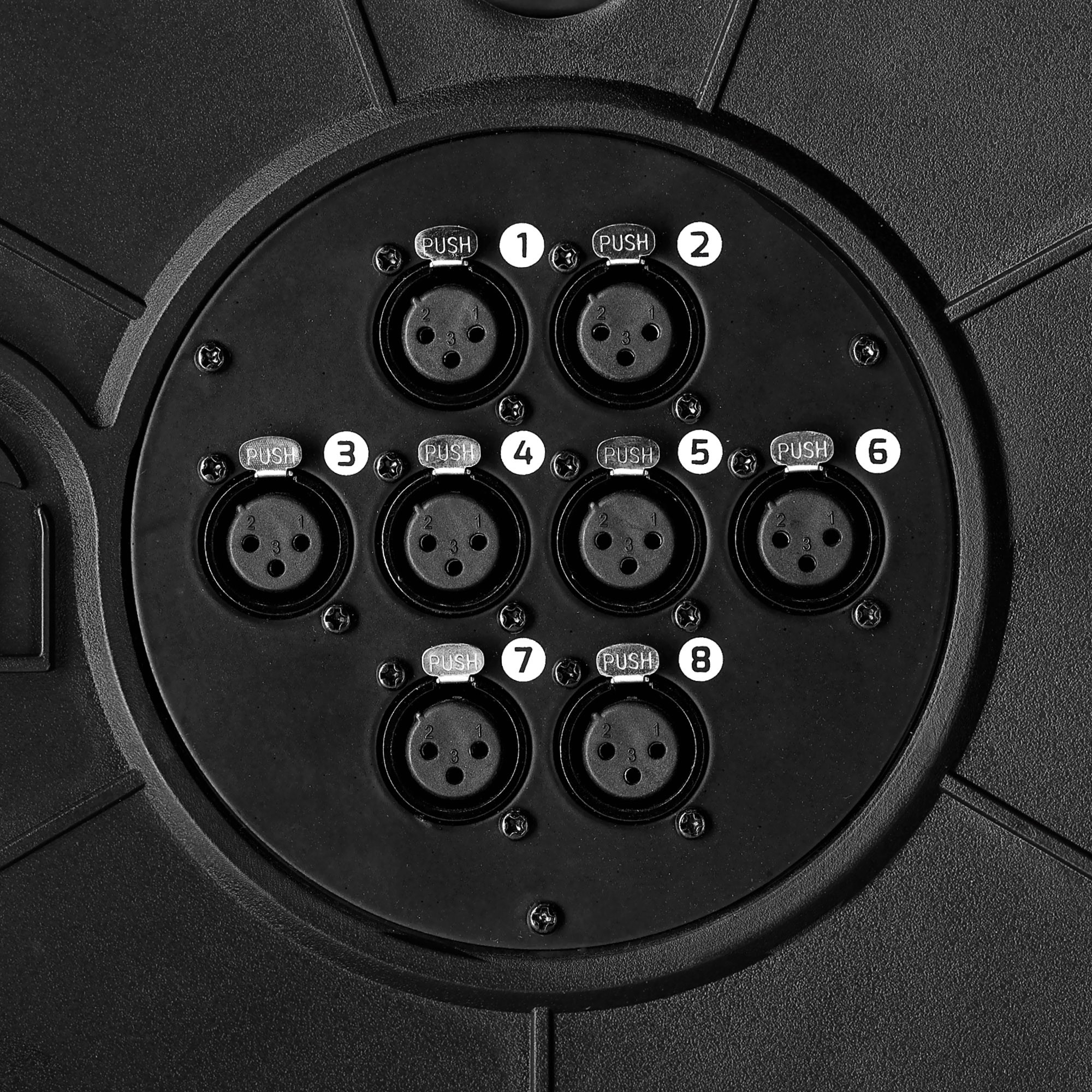 Haspel met 8-kanaals multicore XLR 3p kabel 30m