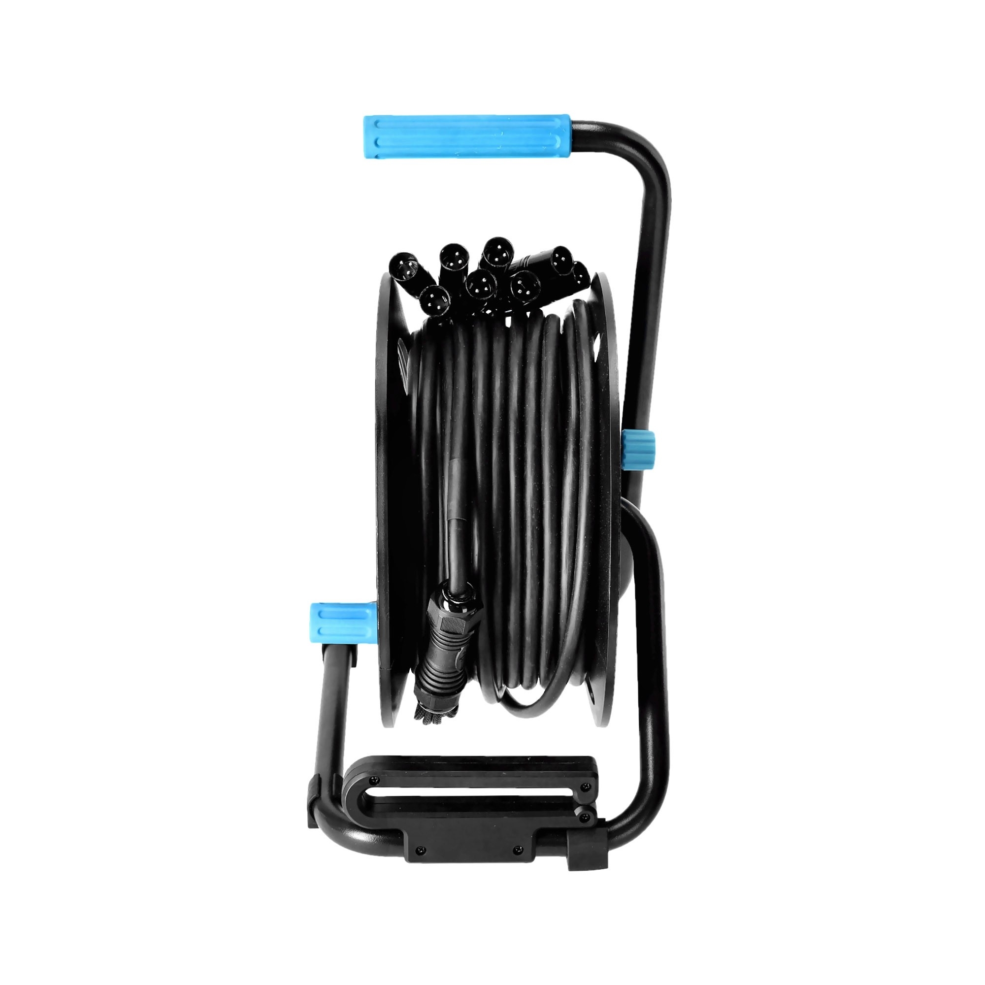 Haspel met 8-kanaals multicore XLR 3p kabel 30m