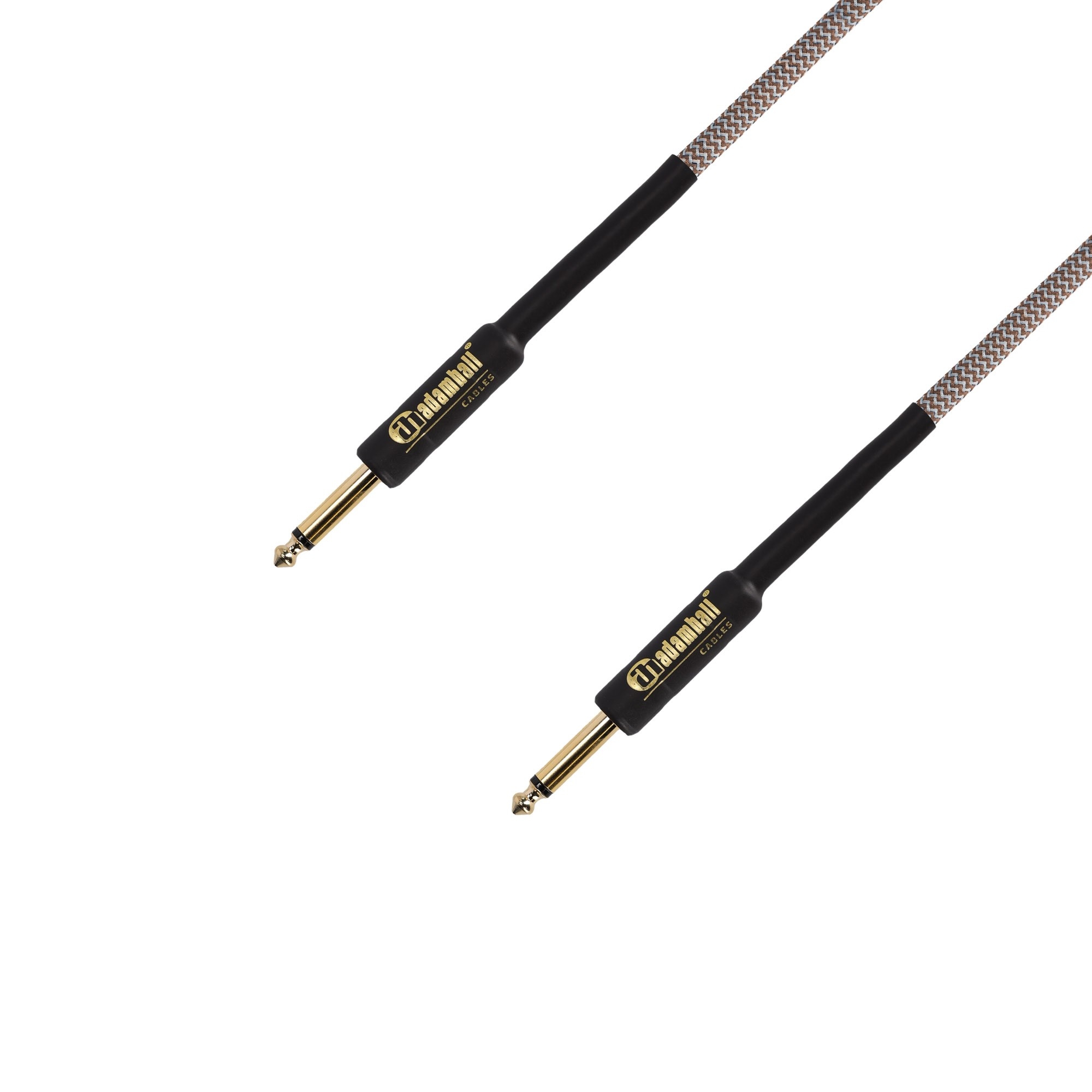 Instrumentkabel Nylon mantel bruin Jack TS 9m