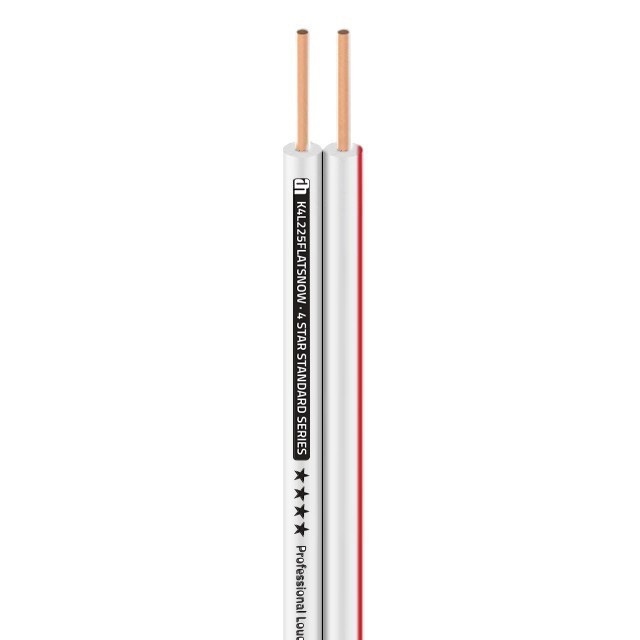 Luidsprekerkabel plat 2x 2,5 mm AWG13 Wit (per meter)