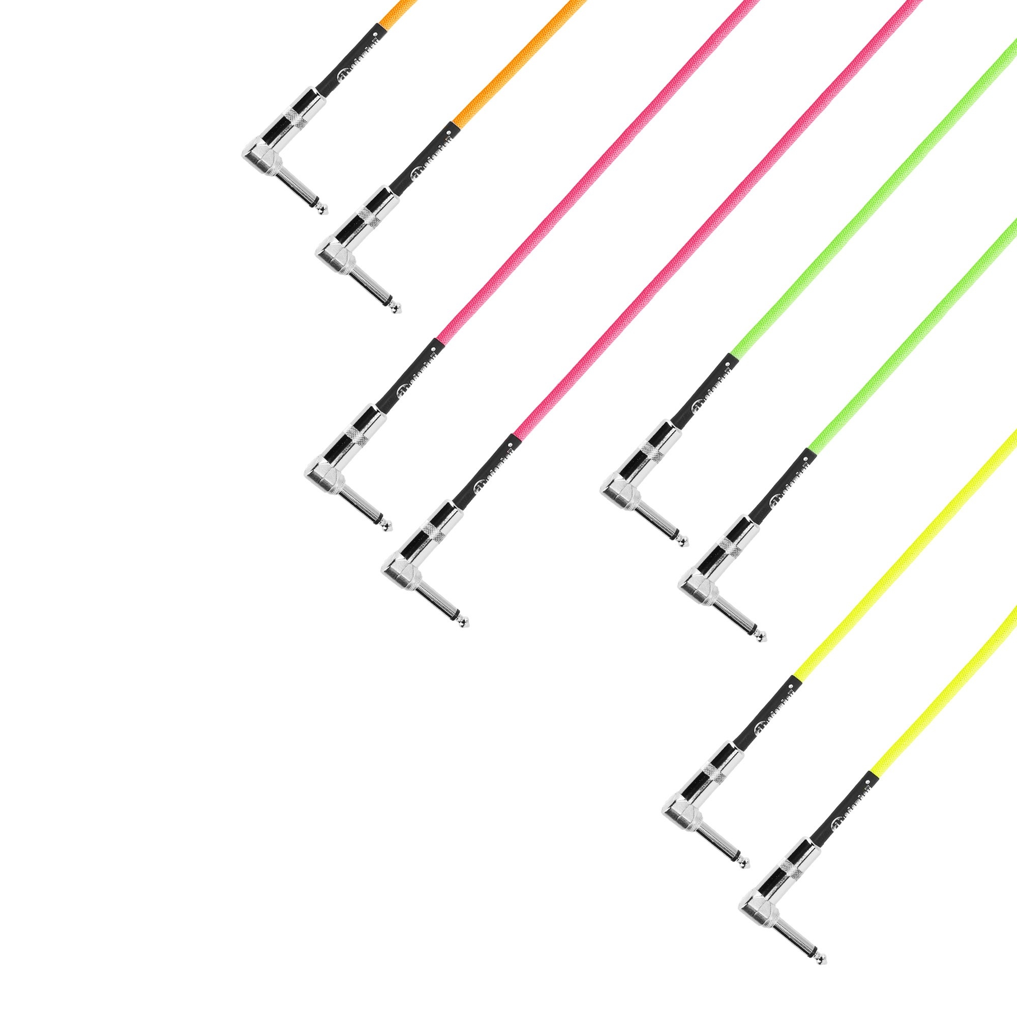 Pedalboard patch kabel Set van 4 haakse Jack TS 0.9m