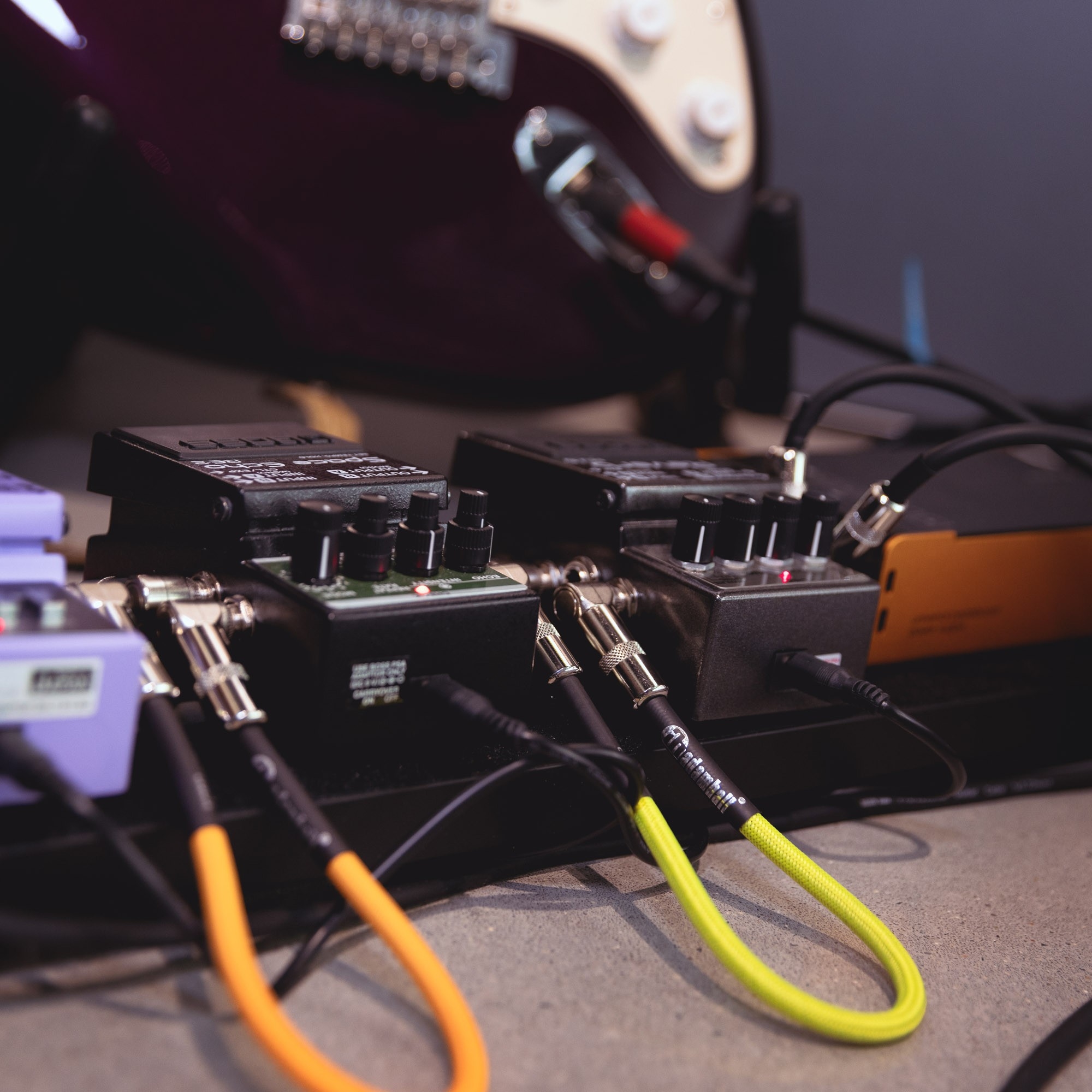 Pedalboard patch kabel Set van 4 haakse Jack TS 0.9m