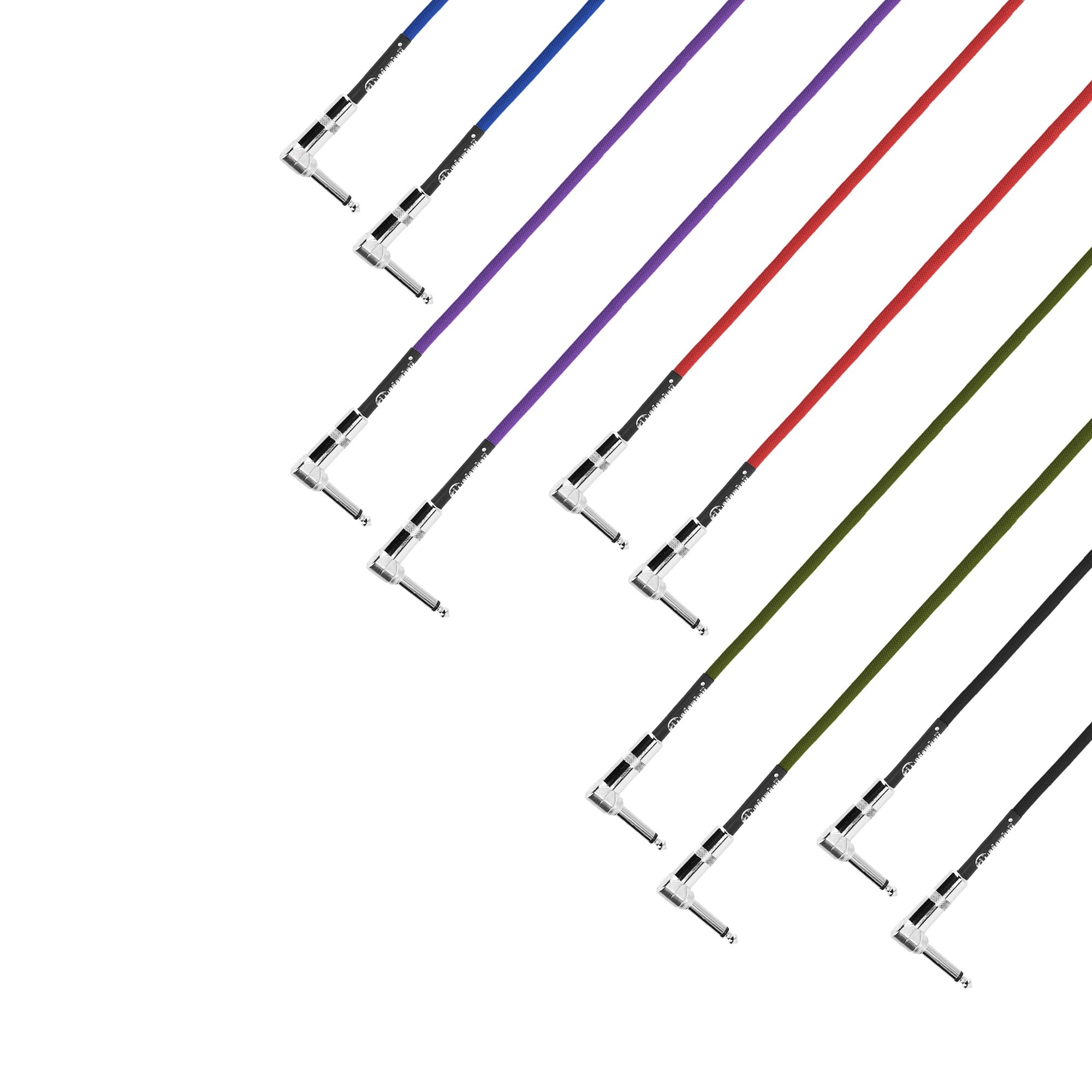 Pedalboard patch kabel Set van 5 haakse Jack TS 0.3m