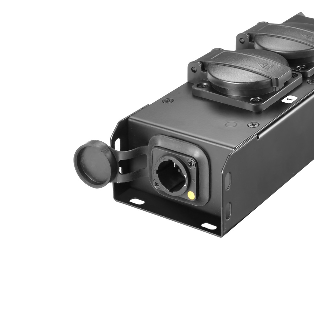 Pro Stekkerblok PowerCON TRUE1 in en 2x Shuko IP54 uit