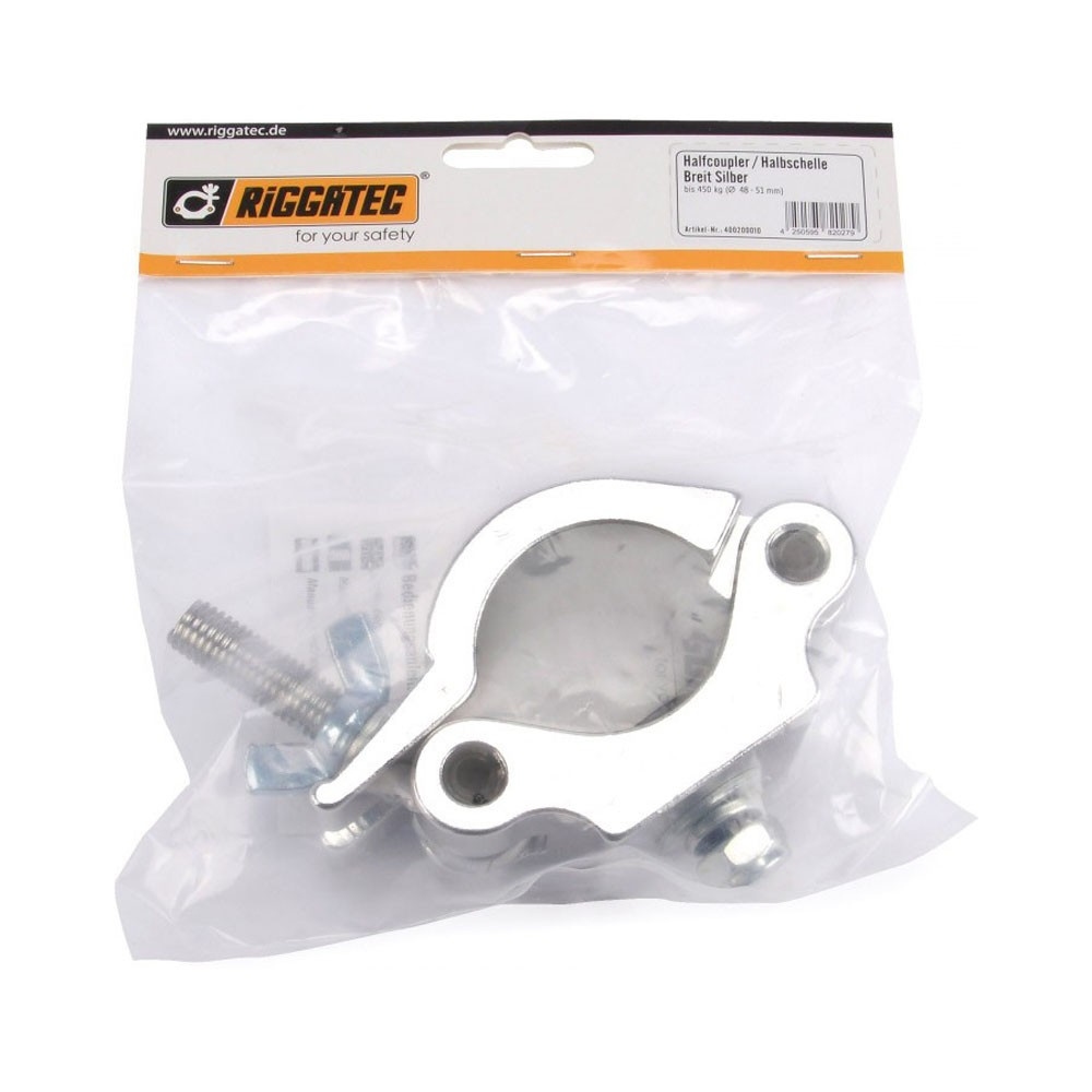 RIGGATEC Halfcoupler Heavy, max. Load 500 kg (48 - 51 mm) Zilver