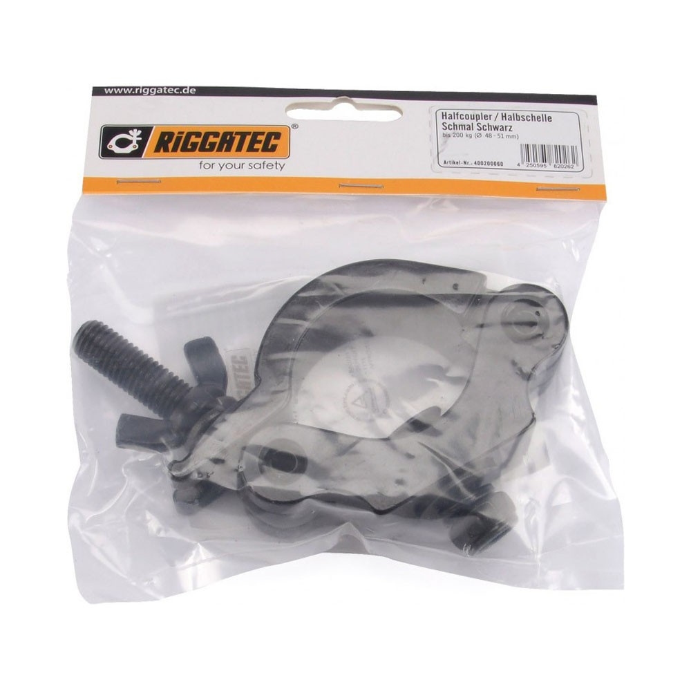 RIGGATEC Halfcoupler Slim Zwart max. Load 200 kg (48 - 51 mm)