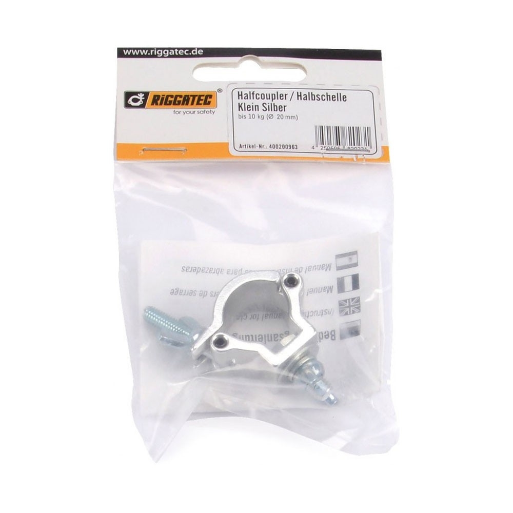 RIGGATEC Halfcoupler Small, Zilver, max. 10 kg (20 mm)