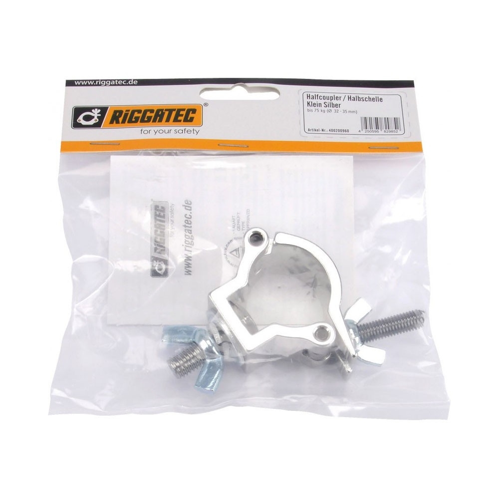 RIGGATEC Halfcoupler Small, Zilver, max. 75 kg (32 - 35 mm)