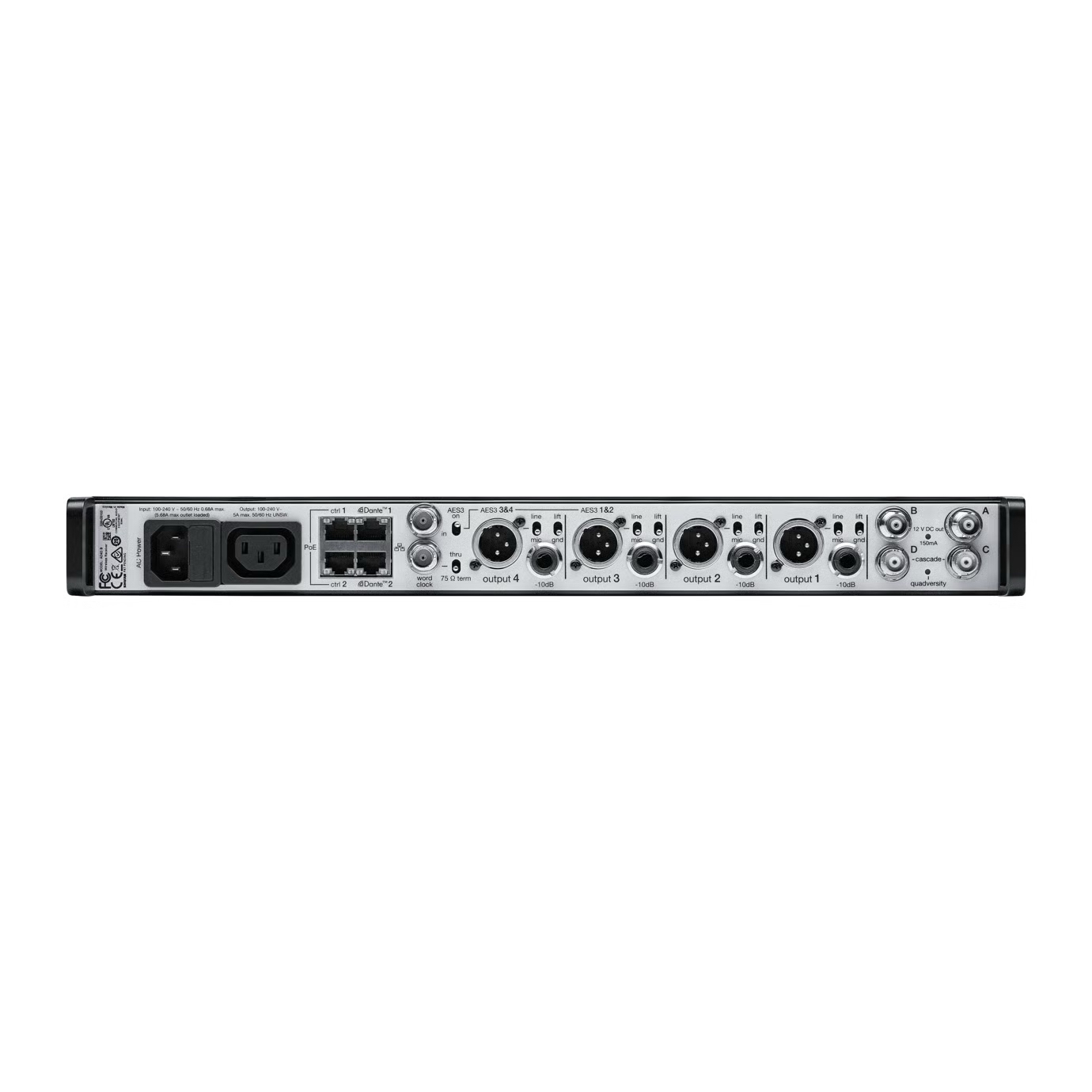 Shure AD4Q-DC,  Four-Channel Digital Wireless Receiver
