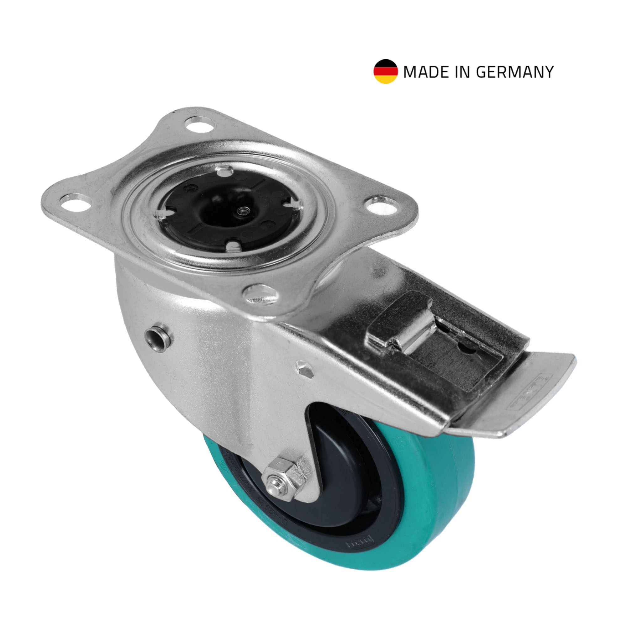 Tente Swivel Castor 100 mm with Brake and Directional Self-Setting Feature